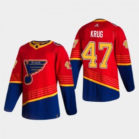 St. Louis Blues Torey Krug 47 2020-21 Reverse Retro Authentic Shirt - Mannen